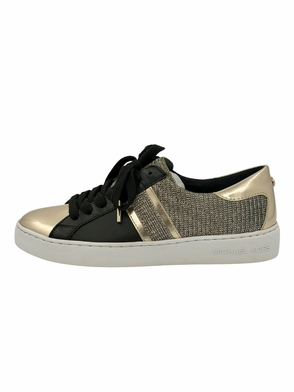MK new Keaton Stripe Sneaker w/ Glitter Chain Mesh + Box - Picture 14 of 15